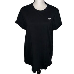 Hollister Classic Black Cuffed Short Sleeve Tee Size Large